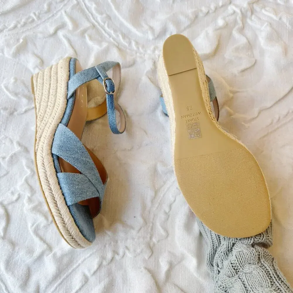 Stuart Weitzman Miami Espadrille Sandal Size 7.5 New